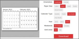 making a calendar at printacalendar.com